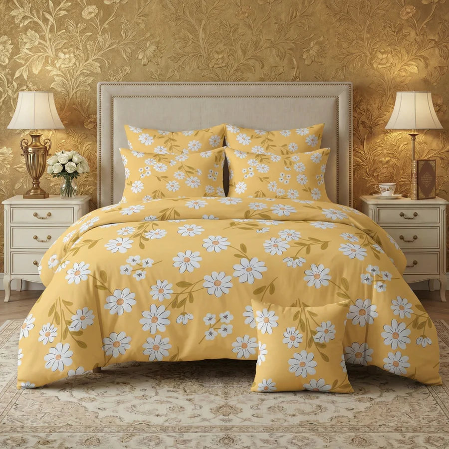 YELLOW DAISY Comforter Set- 7 Pcs