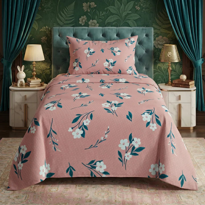 PINK DAISY SINGLE BEDSHEET SET